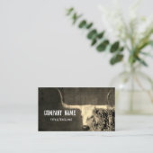 Carte De Visite Texas longhorn rustique pays sepia coutume (Debout devant)