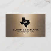 Carte De Visite Texas Monogram Logo Style Bronze Texture (Devant)