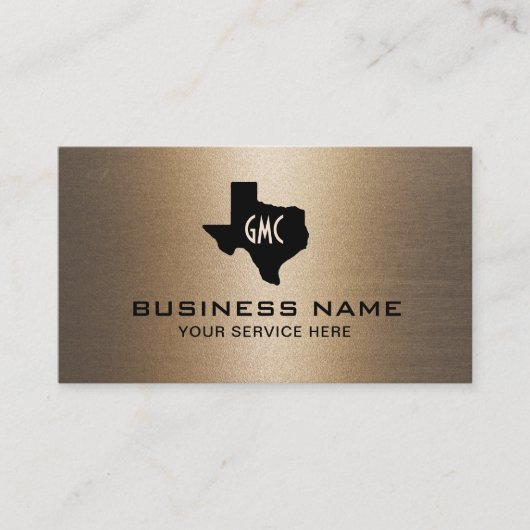 Carte De Visite Texas Monogram Logo Style Bronze Texture (Devant)