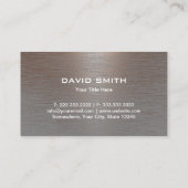 Carte De Visite Texas Monogramme Logo Faux Cuivre Métal (Dos)