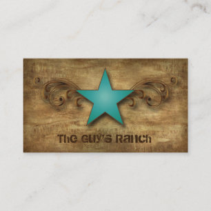 Carte De Visite Texas Star Bartender Suede Blue Swirls
