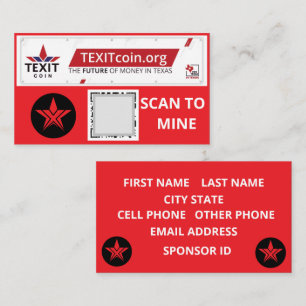 CARTE DE VISITE TEXIT COIN OFFICIEL LOGO QR CODED RED ARRIÈRE - PL