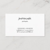 Carte De Visite Texte à la main Professional Simple Modern Cool (Dos)