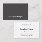 Carte De Visite Texte anglais ancien nostalgique noir et blanc ten (Devant / Derrière)