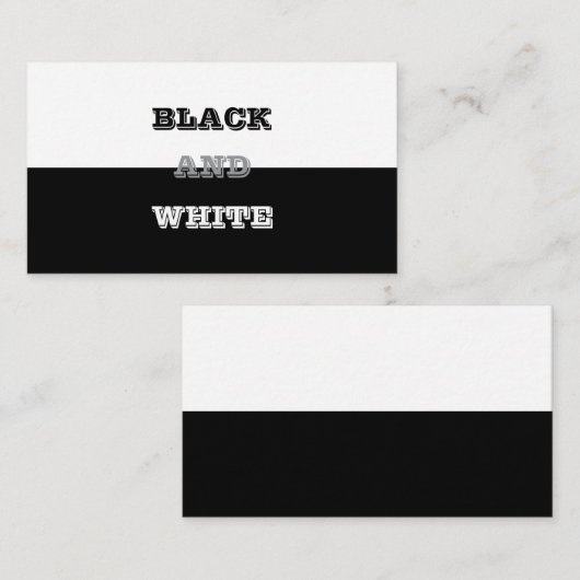 Carte De Visite Texte Blanc Gris Noir Et Couleurs Solides (Devant / Derrière)