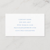 Carte De Visite Texte bleu minimaliste (Dos)