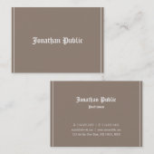 Carte De Visite Texte Classique Design élégant Professionnel Luxe (Devant / Derrière)