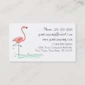 Carte De Visite Texte côté océan Flamant rose (Dos)