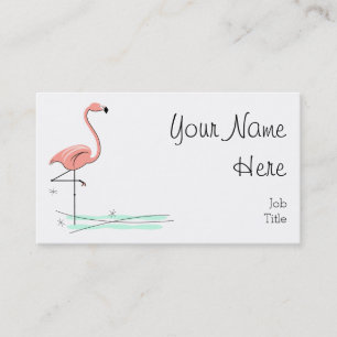 Carte De Visite Texte côté océan Flamant rose