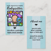 Carte De Visite Texte/couleur de Babysitter.Nanny.Childcare.Custom (Devant / Derrière)