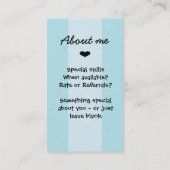 Carte De Visite Texte/couleur de Babysitter.Nanny.Childcare.Custom (Dos)