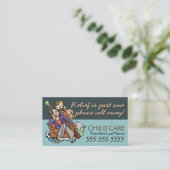 Carte De Visite Texte/couleur de Childcare.Babysitting.Custom (Debout devant)