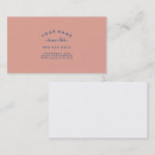 Carte De Visite Texte courbe Coral Pink Classic Blue (Devant / Derrière)