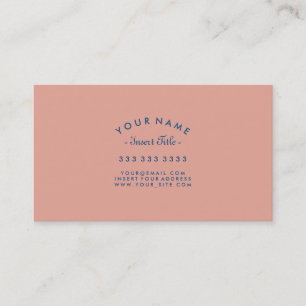 Carte De Visite Texte courbe Coral Pink Classic Blue