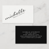 Carte De Visite Texte cursif minimaliste (Devant / Derrière)