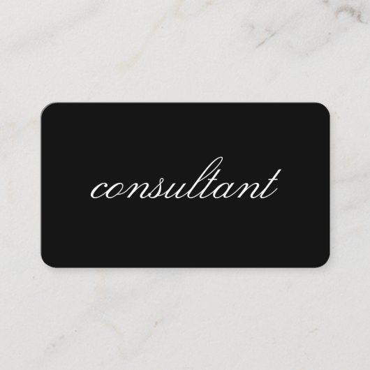Carte De Visite Texte cursif minimaliste | consultant (Devant)