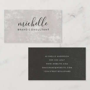 Carte De Visite Texte cursif Texture simple