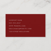 Carte De Visite Texte de courbe rouge sophistiqué (Dos)