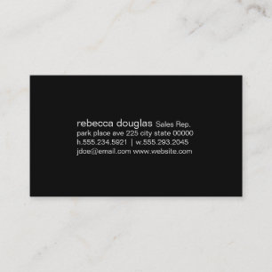 Carte De Visite Texte de grille simple (blanc)