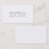 Carte De Visite Texte de grille simple (gris) (Devant / Derrière)