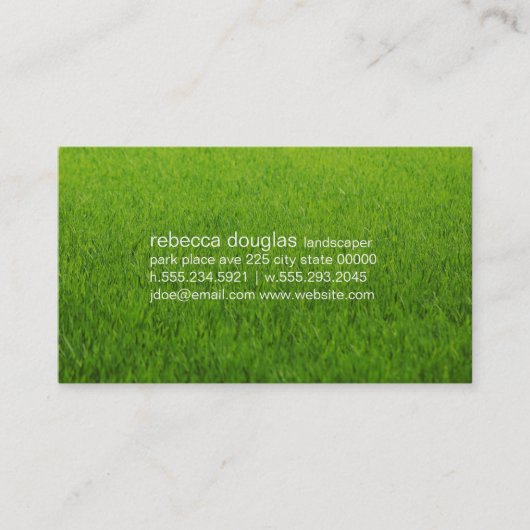 Carte De Visite Texte de grille simple (pelouse) (Devant)
