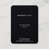 Carte De Visite Texte de l'affiche de photo de café (Dos)