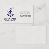 Carte De Visite Texte de l'icône Ancre (Devant / Derrière)