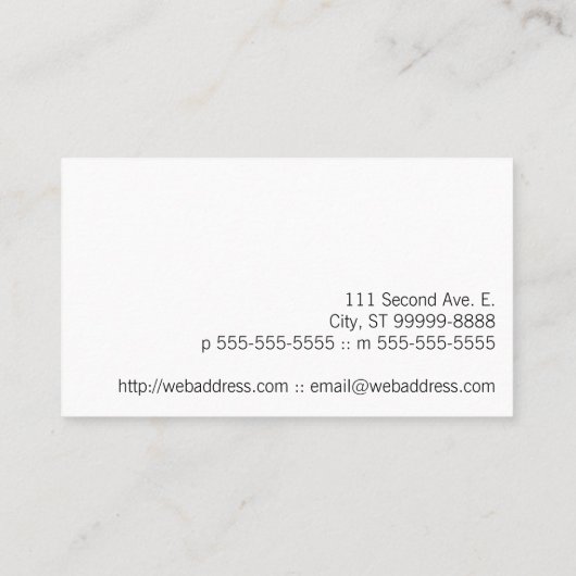 Carte De Visite Texte de massage (Dos)