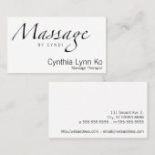 Carte De Visite Texte de massage (Devant / Derrière)