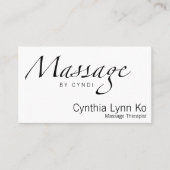 Carte De Visite Texte de massage (Devant)