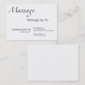 Carte De Visite Texte de massage (Devant / Derrière)