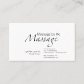 Carte De Visite Texte de massage (Devant)