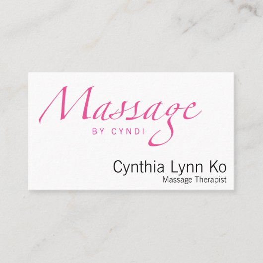 Carte De Visite Texte de massage (Devant)