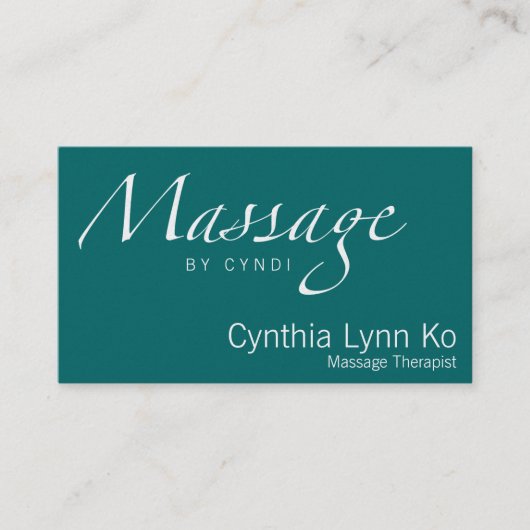 Carte De Visite Texte de massage (Devant)