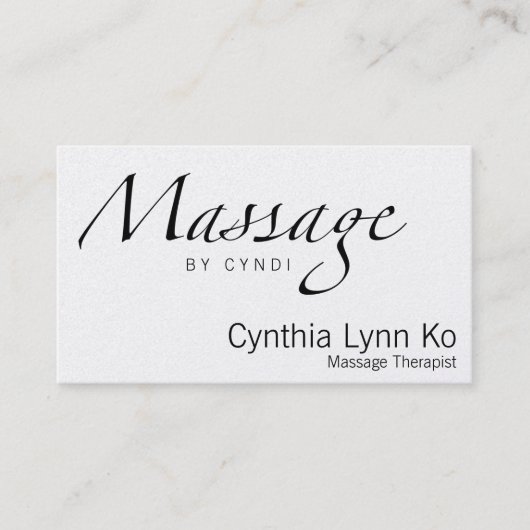 Carte De Visite Texte de massage (Devant)