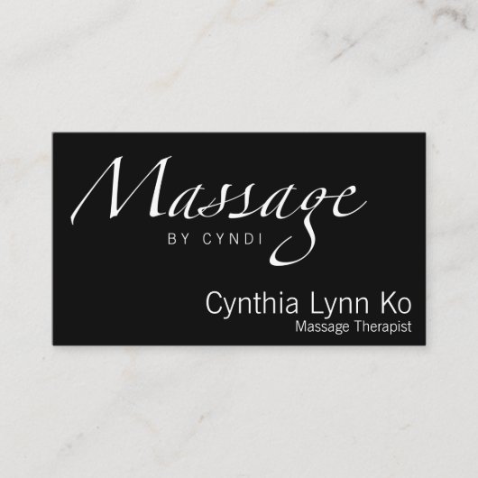 Carte De Visite Texte de massage (Devant)