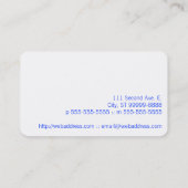 Carte De Visite Texte de massage sur Damas bleues (Dos)