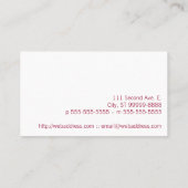 Carte De Visite Texte de massage sur la damassé bleue (Dos)