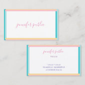 Carte De Visite Texte de nom d'écriture Couleurs de tendance moder (Devant / Derrière)