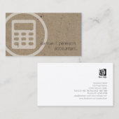 Carte De Visite Texte de papier naturel de l'icône comptable Bold (Devant / Derrière)