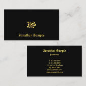 Carte De Visite Texte de style classique Modèle monogramme (Devant / Derrière)