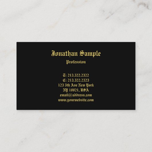 Carte De Visite Texte de style classique Modèle monogramme (Dos)