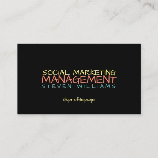 Carte De Visite Texte de style d'art de bruit de rue (Devant)