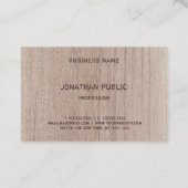 Carte De Visite Texte désordonné Bois de la planche Look Monogramm (Dos)