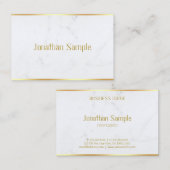 Carte De Visite Texte d'or de Marbre blanc moderne créatif personn (Devant / Derrière)