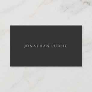 Carte De Visite Texte en argent personnalisé Élégant Modèle gris f