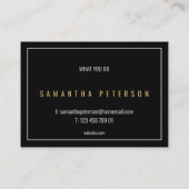 Carte De Visite Texte en gras or et argent (Dos)
