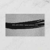 Carte De Visite Texte en gras / Parties scintillant brossée en noi (Dos)