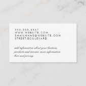 Carte De Visite Texte en gras rouge profond (Dos)