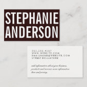 Carte De Visite Texte en gras rouge profond (Devant / Derrière)